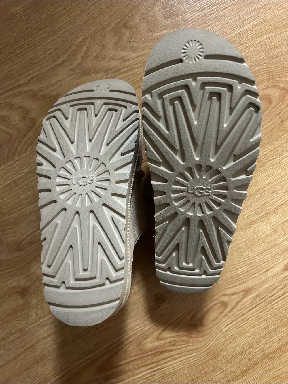 UGG Women's Double-Strap Suede Slide Sandals - Light Beige - Picture 2 of 4